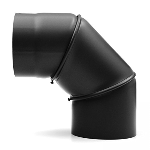 raik SH030-120-sw Rauchrohrbogen / Ofenrohr 120mm – 0°-90° schwarz - 6