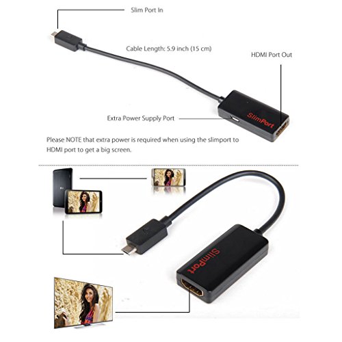 MagiDeal SlimPort Zu Hdmi Hdtv Kabel Kabeladapter Koppler für Nexus 4 7; Acer Predator 8 / Acer Iconia Tab 10 - 4