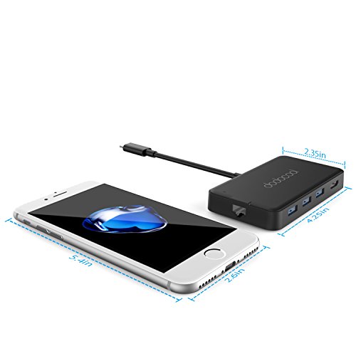 dodocool 7-in-1 USB-C Hub mit Typ-C Stromversorgung 4K Video HD / VGA Ausgang Port Gigabit Ethernet Adapter und 3 SuperSpeed USB 3.0 Anschlüsse für MacBook / MacBook Pro / Google Chromebook Pixel - 5