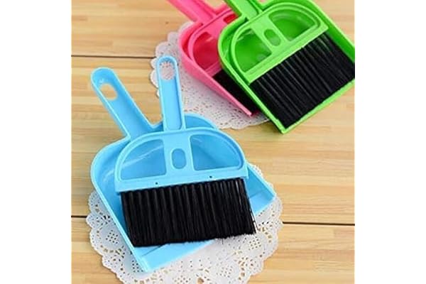 Mini Dustpan Supdi with Brush Set for Multipurpose Cleaning Drawer Cleaner, Laptops,(Multicolor Pack of 2 Set)
