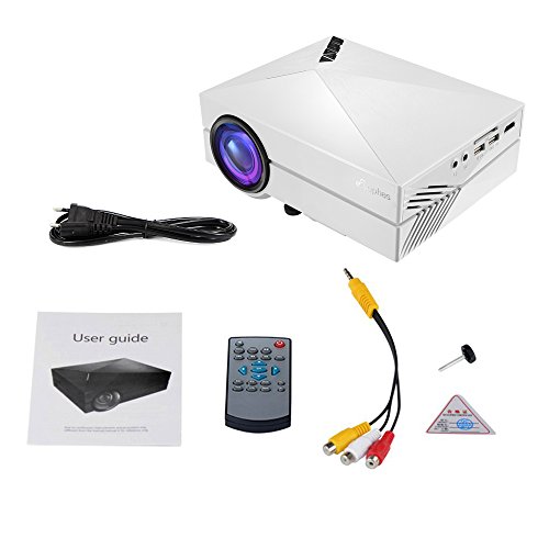 Beamer, ELEPHAS Tragbarer Heimkino Mini LED Beamer Projektor mit HDMI Kabel unterstützt TV Laptop Smartphones und Spielekonsolen für Heimkinos und Weihnachten, Weiß - 8