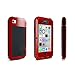 Produktbild Alienwork Schutzhülle für iPhone SE/5/5S/5C Stoßfest Hülle Case Bumper spritzwasserfest Staubdicht Schneedicht Metall rot AP5C02-04
