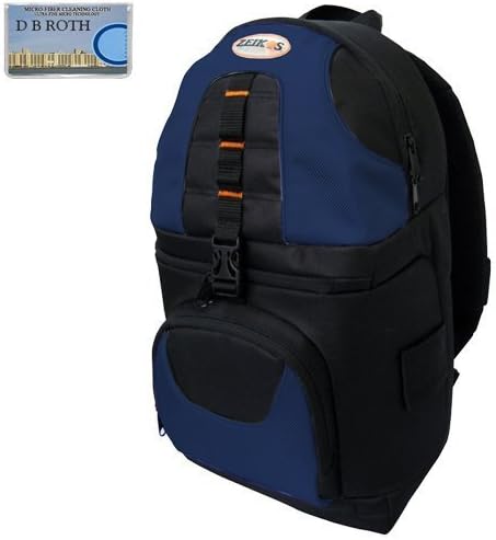 Deluxe Digital SLR Camera/Camcorder Sling Backpack (Black/Blue) For The Canon XA25, XA20 Pro Camcorder