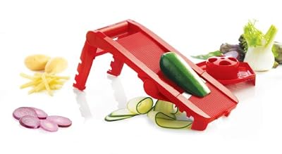 Mastrad F21010 Mandoline Multi-Lames Acier Rouge