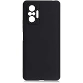 Elfia Xiaomi Redmi Note 10 Pro ile Uyumlu Kılıfı Silikon Mat Renkli Parmak İzi Bırakmayan Yumuşak İnce Kapak Prem Siyah