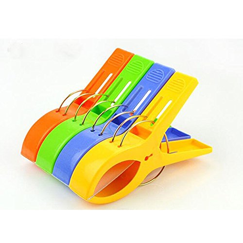 Preisvergleich Produktbild Interesting® 4 Stück Strand Handtuch starke Kunststoffclips verhindert Handtücher wegblasen - zufälligen Farbe