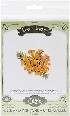 Sizzi Thinlits Die Set Flower Yarrow by Susan Tierney-Cockburn, Pack of 6, Multi-Colour