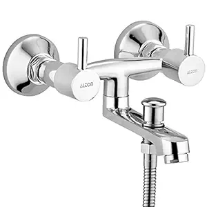 ALTON GRCL3940 Brass, Wall Mixer With Button Attachment Spout for Hand Shower, Chrome Finish