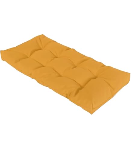 Coussin De Banc Interieur Exterieur 1 2 3 Places, Coussin De Siège De Banc 120x40/100x40/140x40 Coussin D'assise Pour Banc 10cm D'épaisseur Mobilier Coussin De Sol(Jaune,145x30x10cm