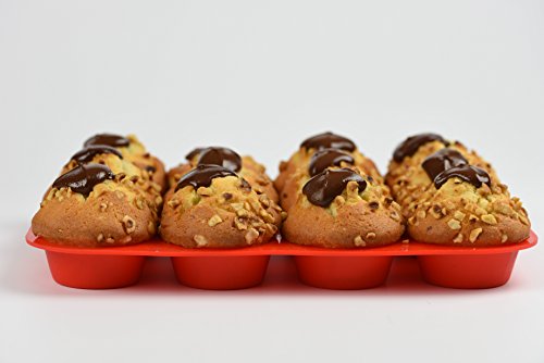 Premium silikon Muffinförmchen für 12 Muffins | BPA-frei und Antihaftbeschichtung | spülmaschinenfeste Muffinform | leicht zu reinigen | Cupcake und Brownie Backform Backblech - 4