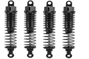 ‎HENSYCH Hensych 4 Packung Einstellbares Öl 60mm 85mm 100mm Stoßdämpfer vorne und hinten aus Metall für 1/10 RC Auto LKW Teile Crawler Typ Axial SCX10 TRX4 D90 (Schwarz, 85mm)