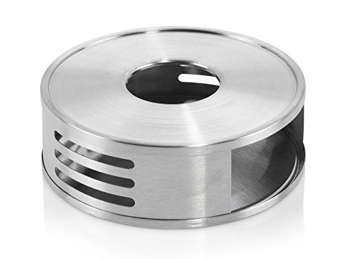 Bluespoon Stövchen aus satiniertem Edelstahl | Durchmesser 15,5 cm | Halten Sie Ihren Tee, Kaffee oder auch Speisen auf Temperatur | Genießen Sie warme Getränke und ein angenehmes Ambiente