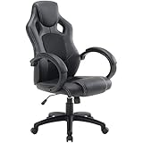 newpo Chaise gaming | Charge max. 120 kg | Noir | Chaise gamer Fauteuil gaming Chaise jeux vidéo gaming chair Fauteuil confortable et ergonomique