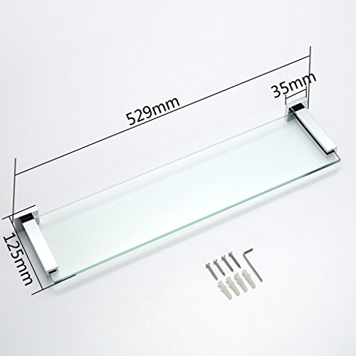 Kinse® Glas Wandregal Glasablage Glasregal Badregal Wandhalter Duschablage Badzimmer - 2