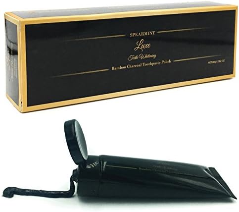 Luxe Teeth Whitening Bamboo Charcoal Toothpaste Polish | UK's Leading Brand - Formulated in the UK Oral care, Natural teeth whitening at home (spearmint)