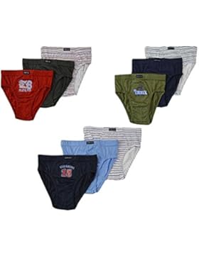 Jungen Slip,9 Pack,mit Motiv-Druck,100% Baumwolle