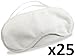 100% White Cotton Trade Priced Sleep Eye Mask Bulk Pack for Beauty Therapy, Hospitality and Bridal Showers. (c. 25 pack)
