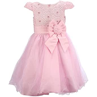 pink colour long frock