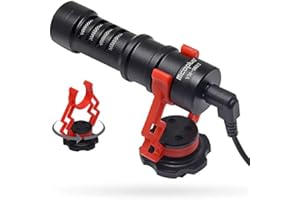 Venidice MCOVM-M03 Kamera Video Mikrofon Externe Niere Micro YouTube Aufnahme Vlogging Ausrüstung Kompatibel für DSLR Camcorder iPhone Android Handy Aluminium Schwarz (360° Rotation)