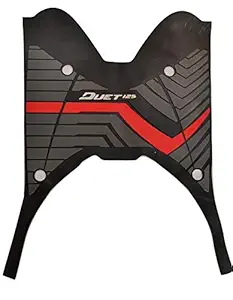 Gear Up 3D Color Scooty/Scooter Two Wheeler Floor/Foot Mat for Hero Duet 125, BS-4, Red & Black