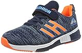  Powtech Hallenschuhe Kinder Turnschuhe Jungen Sport Schuhe Mädchen Kinderschuhe Sneaker Outdoor Laufschuhe für Unisex-Kinder (CN36, 861-Orange blau)