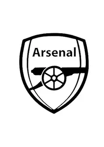 ISEE 360 Opel Corsa Car Sticker Arsenal Fc Logo Sides Hood Bumper Vinyl Black Decals (12.7 X 10.6 Cms)