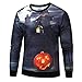 Produktbild Binggong Herren Shirt,Räumungsverkauf!Gut aussehend Herren Sweatshirt Mode Fit Rundhals 3D Print Halloween Langarm Sweatshirt T-Shirt Top