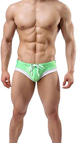 HXDYXGS Swimming Trunks Brief Swimsuit Seamless Swim Underwear Boardshorts For Men (M, Green)