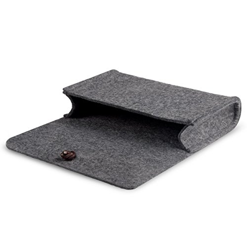ProCase Tragbare Reisetasche Filz Universaltasche Elektronik-Zubehör Tasche für MacBook Laptop Drahtlose Maus Handy Kabel SSD HHD Schwarz - 6