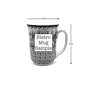 Polish Pottery Mug – 16 oz. Bistro – Silver Lace