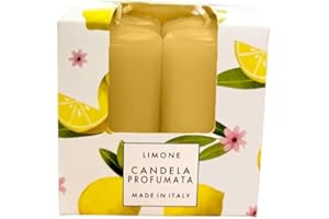 Set da 4 candele profumate - Limone - in Cera Vegana- Pocket Season - Primavera/Estate - Made in Italy - Cereria Di Giorgio - Regalo
