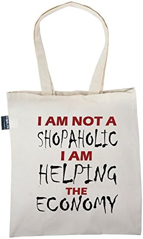 Starlite Womens Novelty Funny Slogans Jokes Bags-Not a Shopaholic Tote Shopper Carry Bag