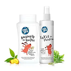 Captain Zack Barking Up The Tea Tree ? Anti-Fungal, Anti-Bacterial & Anti-Dandruff Dog Shampoo, Relieves Itching, Paraben Free, No Artificial Fragrance & Cruelty Free (Shampoo + Dry Shampoo)