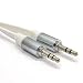 Produktbild Flach 3,5 mm Klinkenstecker mit Metall Stecker Stereo Audio Kabel Anschlusskabel Weiß 2 m