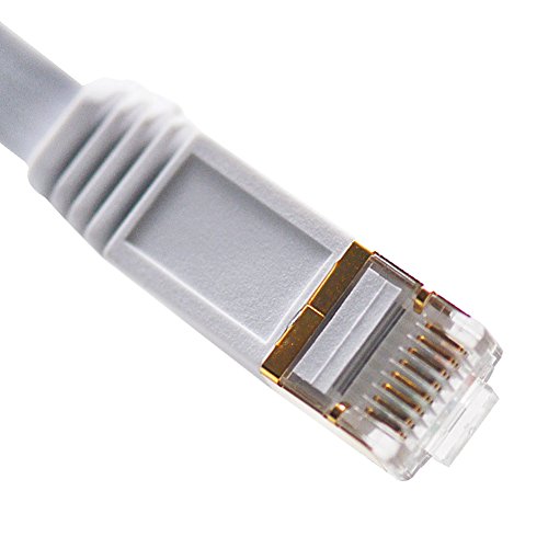 Vandesail Cat7 Patchkabel Ethernet Kable Lan Netzwerkkabel Hochgeschwindigkeits Computer Router Vergoldete Stecker SSTP Kabel Cat 7 RJ45 Professionelle Gold Headed Netzwerk Kabel (20 Meters-weiß abgeplatteten) - 2