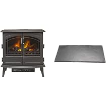 Dimplex Fortrose Optimyst Electric Stove, Imitation Log Burner Fire Suite,  Cast Iron u0026 Graphite Effect, Log Bed u0026 Remote Control, Large – Black u0026  Hearth Pad HPD001, Black : Amazon.co.uk: DIY u0026