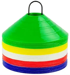 CORSO Plastic Cones Marker Mini Space Markers Discs for Football, Soccer, Baseball, Agility, Field Sports, Kids Footwork Training, Practice Drills etc