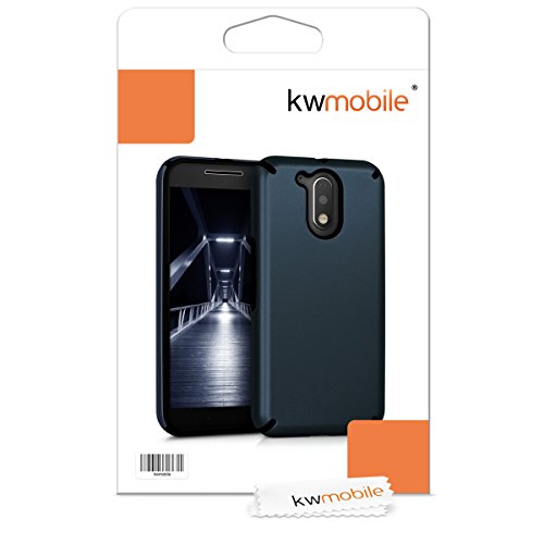 kwmobile Funda para Motorola Moto G4   Moto G4 Plus - Carcasa Protectora  h  brida  de  TPU  - Cover Trasero en  Azul Metalizado 