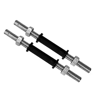 BODY MAXX 14-Inch Steel Dumbbells Rods (9DORDS) - Pack of 2, Silver