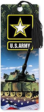 Dimension 9 3D Lenticular Bookmark with Tassel, U.S. Army Featuring A1M1 Abrams Tank and American Flag (LBM034)