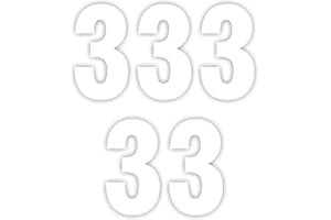 ZARB 【Pack of 5】Shinny White Wheelie Bin Number (3) Self Adhesive Water Resistant Stickers, 7 Inches Bin Numbers for Wheelie Bins Dustbins Garbage bins (3)