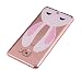 Galaxy J5 Prime Case Cover with Free Black Stylus Pen,Leeook Luxury Elegant Beautiful Cute Funny Pink Bunny Rabbit Electroplate Plating Frame Crystal Soft Gel Silicone TPU Case Cover Bumper for Samsung Galaxy J5 Prime