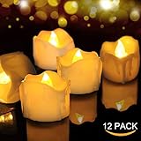 elambia flammenlose kerzen mit timer Beleuchtung ohne Flamme : Sie sehen aus wie echte Wachskerzen, perfekte Kerzenlicht-Dekoration für Halloween, Valentinstag, Hochzeit, Weihnachten, Neujahr, Geburtstag, Party, Fest und Flitterwochen
