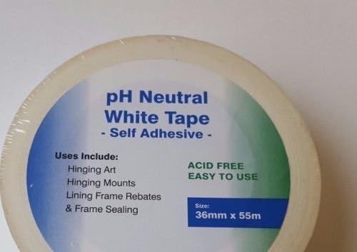 Ph Neutral white tape 36mm x 55m roll pH Neutral Hinging Prints