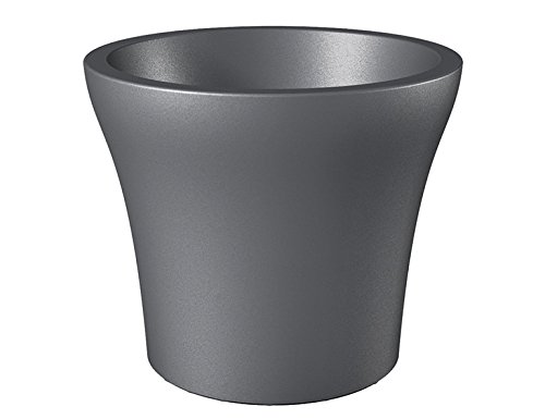 détail Scheurich 55440 268/40 No1 Style Pot de Fleurs Plastique Gris Métallique 39 x 39 x 34 cm