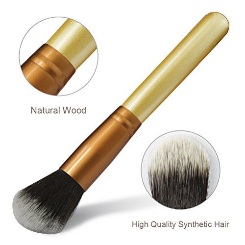 CINEEN Make up Pinselset 12 Stück Schmink Pinsel Kosmetikpinsel einschließlich Foundation Lidschatten Augenbrauen Concealer Gesichtspinsel mit PU Pinselhalter - 3