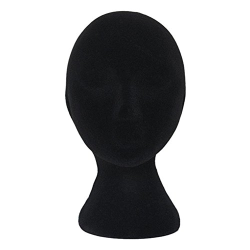 JaneDream Vivid Styrofoam Foam Mannequin Manikin Head Model Wigs Cap Display Stand Black (Female)