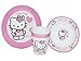 Produktbild 3 tlg. Geschirrset / Frühstücksset - " Hello Kitty " - Porzellan Keramik - Trinktasse + Teller + Müslischale für Kinder - Kindergeschirr Katze Geschirr Porzellangeschirr - Mädchen