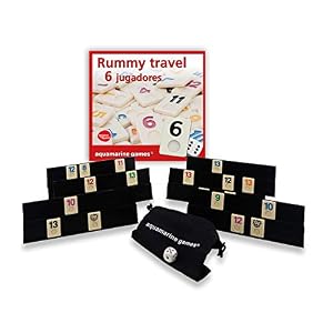 Aquamarine Games- Rummy travel 6 jugadores, Multicolor (DO004), de 7 a 9 años.