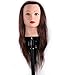 Training Head 100% Real Human Hair Cosmetology Hairdressing Mannequin Manikin Doll (Table Clamp Holder Included) EHA0418P